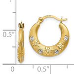 Afbeelding in Gallery-weergave laden, 14K Yellow Gold Two Tone Dragonfly Stars Hoop Earrings
