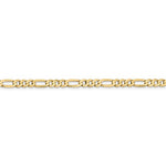 Afbeelding in Gallery-weergave laden, 14K Yellow Gold 4.75mm Flat Figaro Bracelet Anklet Choker Necklace Pendant Chain