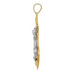 Ladda upp bild till gallerivisning, 14K Yellow Rose White Gold Tri Color Mariner Anchor Crucifix Cross Anchor Pendant Charm