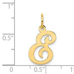 將圖片載入圖庫檢視器 14K Yellow Gold Initial Letter E Cursive Script Alphabet Pendant Charm