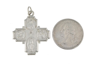 Sterling Silver Cruciform Cross Four Way Medal Pendant Charm