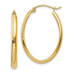 画像をギャラリービューアに読み込む, 14k Yellow Gold Classic Polished Oval Hoop Earrings