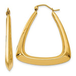 Lade das Bild in den Galerie-Viewer, 14K Yellow Gold Geometric Style Design Triangle Hoop Earrings