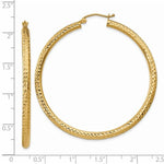 Afbeelding in Gallery-weergave laden, 14K Yellow Gold Large Diamond Cut Classic Round Hoop Earrings 50mm x 3mm