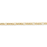 Indlæs billede til gallerivisning 14K Yellow Gold 3mm Flat Figaro Bracelet Anklet Choker Necklace Pendant Chain
