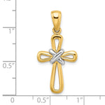 Ladda upp bild till gallerivisning, 14k Gold Two Tone Cross X Center Pendant Charm