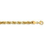 Indlæs billede til gallerivisning 14k Yellow Gold 6.5mm Diamond Cut Rope Bracelet Anklet Choker Necklace Pendant Chain