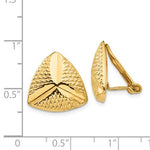 Ladda upp bild till gallerivisning, 14k Yellow Gold Non Pierced Clip On Triangle Omega Back Earrings