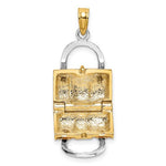 Afbeelding in Gallery-weergave laden, 14K Yellow Gold Enamel Yellow Handbag Purse 3D Pendant Charm