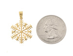 이미지를 갤러리 뷰어에 로드 , 14k yellow gold snowflake pendant charm