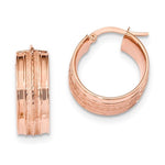 Ladda upp bild till gallerivisning, 14K Rose Gold 18mmx7.8mm Modern Contemporary Round Hoop Earrings