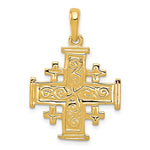 Afbeelding in Gallery-weergave laden, 14k Yellow Gold Jerusalem Cross Pendant Charm