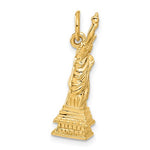Ladda upp bild till gallerivisning, 14k yellow gold new york statue liberty 3d pendant charm