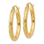 Afbeelding in Gallery-weergave laden, 14K Yellow Gold Diamond Cut Classic Round Hoop Earrings 25mm x 3mm