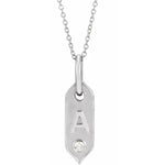 Ladda upp bild till gallerivisning, 14K Yellow Rose White Gold Genuine Diamond Initial Letter A Alphabet Necklace