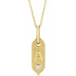 Ladda upp bild till gallerivisning, 14K Yellow Rose White Gold Genuine Diamond Initial Letter A Alphabet Necklace