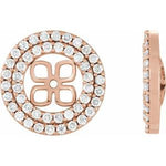 Lade das Bild in den Galerie-Viewer, 14K Yellow Rose White Gold 9/10 CTW Genuine Diamond Halo Style Earring Jackets Custom Made To Order