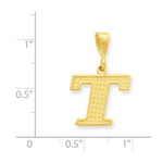 Charger l'image dans la galerie, 14K Yellow Gold Uppercase Initial Letter T Block Alphabet Pendant Charm