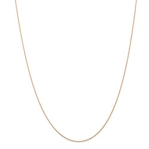 14k Rose Gold 0.50mm Thin Cable Rope Necklace Pendant Chain