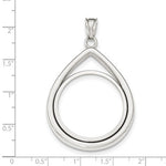 Lataa kuva Galleria-katseluun, 14K White Gold 1/2 oz Half Ounce American Eagle Teardrop Coin Holder Prong Bezel Pendant Charm Holds 27mm x 2.2mm Coins