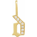 画像をギャラリービューアに読み込む, 14k yellow rose white gold diamond gothic letter d initial alphabet pendant charm