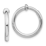 將圖片載入圖庫檢視器 sterling silver classic round endless hoop non pierced clip on earrings 18mm x 2.5mm