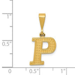 Load image into Gallery viewer, 14K Yellow Gold Uppercase Initial Letter P Block Alphabet Pendant Charm