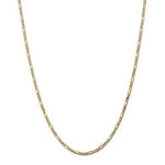 Lataa kuva Galleria-katseluun, 14K Yellow Gold 2.75mm Flat Figaro Bracelet Anklet Choker Necklace Pendant Chain