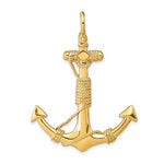 Afbeelding in Gallery-weergave laden, 14k Yellow Gold Anchor Rope 3D Large Pendant Charm