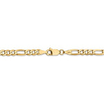Afbeelding in Gallery-weergave laden, 14K Yellow Gold 4mm Flat Figaro Bracelet Anklet Choker Necklace Pendant Chain