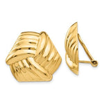 將圖片載入圖庫檢視器 14k Yellow Gold Non Pierced Clip On Geometric Style Omega Back Earrings