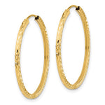 Load image into Gallery viewer, 14k Yellow Gold 29mm x 1.35mm Diamond Cut Round Endless Hoop Earrings