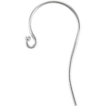 Indlæs billede til gallerivisning 14k Yellow or 14k White Gold or Sterling Silver French Ear Wire with Ball End for Earrings 24mm x 10.8mm