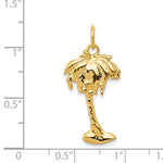 画像をギャラリービューアに読み込む, 14k Yellow Gold Coconut Tree Pendant Charm