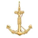 Afbeelding in Gallery-weergave laden, 14k Yellow Gold Anchor Rope 3D Large Pendant Charm