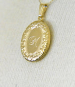 Load image into Gallery viewer, 14k Yellow Gold Oval Floral Locket Pendant Charm
