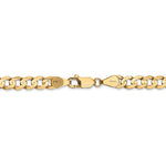 Indlæs billede til gallerivisning 14K Yellow Gold 5.25mm Open Concave Curb Bracelet Anklet Choker Necklace Pendant Chain