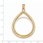 이미지를 갤러리 뷰어에 로드 , 14K Yellow Gold 1 oz One Ounce American Eagle Teardrop Coin Holder Prong Bezel Pendant Charm for 32.6mm x 2.8mm Coins