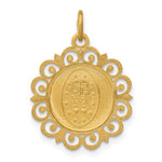 Kép betöltése a galériamegjelenítőbe: 14K Yellow Gold Blessed Virgin Mary Miraculous Medal Round Pendant Charm