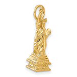 Ladda upp bild till gallerivisning, 14k yellow gold new york statue liberty 3d pendant charm