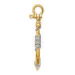 Ladda upp bild till gallerivisning, 14k Yellow 14k White Gold Two Tone Anchor Rope 3D Large Pendant Charm