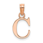 Load image into Gallery viewer, 14K Rose Gold Uppercase Initial Letter C Block Alphabet Pendant Charm