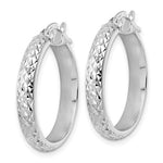 Afbeelding in Gallery-weergave laden, 14k White Gold 23mm x 4mm Diamond Cut Round Hoop Earrings