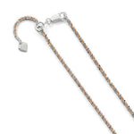 將圖片載入圖庫檢視器 sterling silver rose gold plated 2mm cyclone necklace chain adjustable