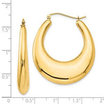 Load image into Gallery viewer, 14K Yellow Gold Classic Fancy Shrimp Hoop Earrings