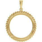 Ladda upp bild till gallerivisning, Platinum 14K Yellow Rose White Gold Holds 17.9mm Coins United States US $2.50 Dollar Chinese Panda 1/10oz Ounce Coin Holder Tab Back Frame Pendant