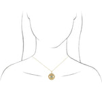 Ladda upp bild till gallerivisning, Platinum 14k Yellow Rose White Gold Eye Diamond Onyx Pendant Charm Necklace Set