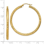Afbeelding in Gallery-weergave laden, 14K Yellow Gold Diamond Cut Classic Round Hoop Earrings 45mm x 3mm