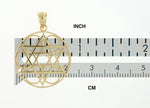 Load image into Gallery viewer, 14k Yellow Gold Star of David Circle Pendant Charm
