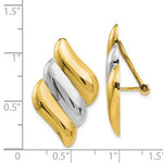 Load image into Gallery viewer, 14k Gold Two Tone Non Pierced Clip On Swirl Geometric Omega Back Earrings